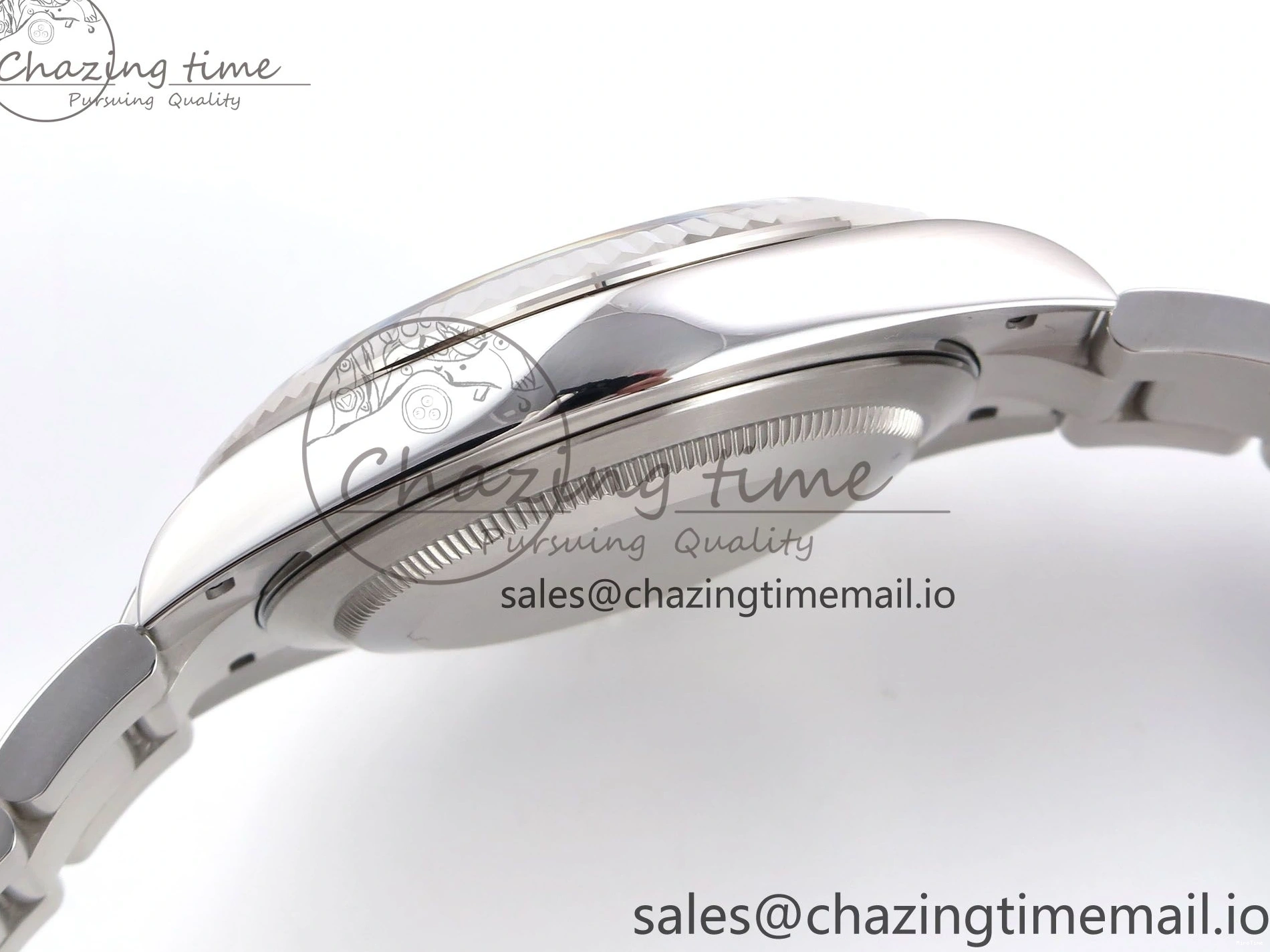 MiroTime 0131 GoodFit DateJust 41 126334 EWEF Best Edition Gray Dial Green Roman on Oyster Bracelet A 1054